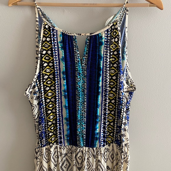 Boho Maxi Summer Dress Blue Black - Picture 3 of 7